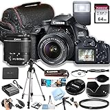 Canon EOS 4000D / Rebel T100 DSLR Camera w/EF-S 18-55mm F/3.5-5.6 Zoom Lens + 64GB Memory, Case, Tripod, Flash, and More (31pc Bundle) (Renewed)