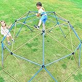 Lifeand 12ft Kids Climbing Dome Tower Jungle Gym Geometric Playground Dome Climber Monkey Bars Play Center, Rust & UV Resistant Steel Supporting 1000 LBS,Coffee