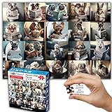 Think2Master Pooping Dogs & Puppies 1000 Pieces Jigsaw Puzzle. Pooping Puppies, Funny Bathroom Decoration, Gag Gift. Fun Toy Teens, Adults, Seniors & Families. Great for Kids 13+ Size: 26.8” x 18.9”