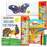 Eric Carle Sound Books Set for Kids Toddlers - Around The Farm World of Eric Carle Board Book Bundle with Coloring Book and Stickers (Eric Carle Books for Kids)