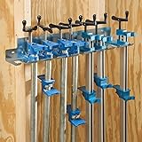 Rockler Pipe Clamp Rack (24-5/8”) - Bar Clamp Rack to Store Clamps - Heavy Duty - Galvanized Steel Clamp Rack – Store 9 Clamps up to .30” Wide Securely on Wall