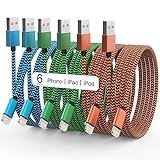 Apple MFi Certified iPhone Charger 6Pack - 3/3/6/6/10/10 FT Lightning Cable Nylon Braided USB to Fast Charging Sync Cord Compatible iPhone 14/13/12/11 Pro Max/XS/XR/X/8/7/6 /iPad