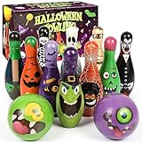 Sawowkuya Halloween Games Kids Bowling Set, Halloween Party Games Foam Bowling Pins for Kids Toddler Party Supplies, Get-Together Party Favors, Game Day Events, Indoor Outdoor Party, Birthday Party