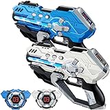 Laser Tag Guns Set of 2, Digital LED Score Display Laser Gun - 2 Guns & 2 Vests, Indoor Outdoor Play Toy Guns for Kids, Teens, Adults, Laser Tag Birthday Gifts for Age 5 6 7 8 9 10-12+ Year Old Boys