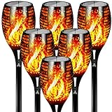 Otdair 96 LED Solar Lights Outdoor Upgraded 6 Pack, 43' Tall & Super Larger Size, Waterproof Solar Torch Light with Flickering Flame, 2200mAh Solar Tiki Torches Decoration Lights, for Path Yard Garden