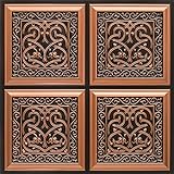 From Plain To Beautiful In Hours 231ac-24x24-10 Lover's Knot PVC 2' x 2' Glue-up Ceiling Tile (Covers / 40 sq.ft), Antique Copper, 10