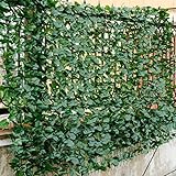 Giantex Artificial Faux Ivy Privacy Fence, 118'x59' Artificial Hedge Faux Ivy Vine Leaf Greenery Wall Screen, Decorative Trellis Fence Covering for Outdoor Porch Garden Patio