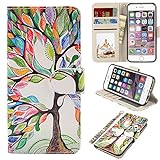 iPhone 6s Case, iPhone 6 Case, UrSpeedtekLive Premium PU Leather Funny Pattern Flip Wallet Case Cover w/Card Slots & Stand Compatible iPhone 6/6s 4.7 Inch, Love Tree