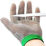 Dowellife Chainmail Glove, Cut Resistant Glove Food Grade, Stainless Steel Mesh Metal Glove Knife Cutting Glove for Butcher, Oyster Shucking Kitchen Mandoline Chef Slicing Fish Fillet(X Small)