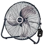 Lasko High Velocity Fan with QuickMount for Floor or Wall Mount Use, 3 Powerful Speeds for Garage, Shop, Attic, 20', Silver/Black, H20610