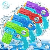 AOLUXLM Water Guns, 4 Packs Water Toys for Kids Toddlers, Small Water Pistols for Boys 3+ Years Old, Water Blaster with 135ml Capacity for Outdoor Beach Pool Fun
