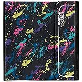 Trapper Keeper Binder, Retro Design, 1 Inch Binder Includes 2 Folders and Extra Pocket, Metal Rings and Spring Clip, Secure Storage, Paint Splatter, Mead School Supplies (260038FO-ECM)