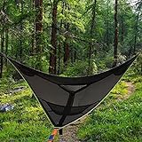 GIFTZS Multi Person Hammock 3 Point Design Capable, Triangle Hammock of Holding 6 Adults, for Travel Backyard Outdoor Garden Camping (Black,400 * 400 * 400cm) (t23)