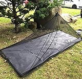 No-See-Um Camping Mosquito Net Bed Compact and Ultra-Light for Travel，Finest Holes Mesh 2000 Noseeum Netting for Camping and Hiking, Without Sleeping Mat (Single Brown Color, M)