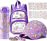 Toylink Gifts for Girls 4 5 6 7 8 9 10 Years Old, Decorate Your Own Water Bottle Baseball Cap Clear Backpack with Unicorn Stickers Paracord Bracelets, Arts and Crafts for Kids Toys Birthday Gift