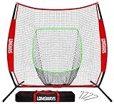 7'x7' Baseball Practice Net for Hitting and Pitching, Portable Softball Net for Batting with Carrying Bag