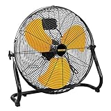 MASTER 20 Inch Industrial High Velocity Floor Fan - Direct Drive, All-Metal Construction with Steel-Coated Safety Grill, 3 Speed Settings (MAC-20F)