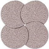 Trivet Round Hot Pads 4pcs 9.5 Inches Diameter 100% Eco Pure Cotton Thread Weave Trivets for Hot Pots and Pans/Kitchen Trivets for Hot Dishes Hot Pot Holders …