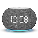 REACHER Auto Dimmable Alarm Clock Radio for Bedrooms, Improved Reception FM Radio, 9 Color Night Light, 0-100% Dimmer, 7 Wake Up Sounds, Sleep Timer, Small Digital Clock for Bedside