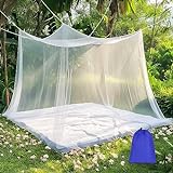 Sublaga Mosquito Net for Bed, Large White Bed Canopy for Girls, Hanging Bed Net, Ideal for Bedroom Decorative, Travel with Storage Bag (Camping Mosquito Net)