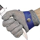 ARCLIBER Cut Resistant Gloves Stainless Steel Wire Metal Mesh Butcher Safety Work Gloves for Cutting,Slicing Chopping and Peeling(Large)