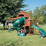 Swing-N-Slide Grandview Twist Play Set with Two Slides, Two Swings, Monkey Bars, Glider and Climbing Wall