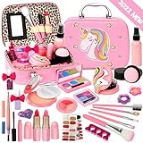 Kids Makeup Kit for Girls, Real Washable Makeup Set for Girls, Makeup for Kids, Girl Toys Princess Play Makeup Kit, Children Makeup Kit with Cosmetic Case Birthday Gifts for 4 5 6 7 8 Years Old Girls