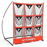 Storgem Baseball and Softball Net,Pitching Target Baseball Net with 9 Pocket,Pitching Strike Zone Target Net with Carry Bag