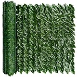 iCover Artificial Ivy Privacy Fence Screen, 39x98in Strengthened Joint Prevent Leaves Falling Off, Faux Hedge Panels Greenery Vines, Decorative Fence for Outdoor Garden