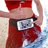 Waterproof Running Swimming Belt Fanny Pack fits iPhone 7 8 X 11 12 13 Plus & Android Samsung - W/Touchscreen Cover - IPX8 Rated Dry Waist Bag Pouch for OCR, Ski, Beach, Pool, Kayaking, Rafting, etc!