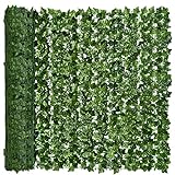 DearHouse Artificial Ivy Privacy Fence Wall Screen, 59x236.2inch Artificial Hedges Fence and Faux Ivy Vine Leaf Decoration for Outdoor Garden Decor
