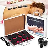 2 Sets 32 Pcs Hot Stones Massage Set with Warmer, Hot Stones for Pedicure Massage Stones with Heater Kit, Massage Tool for Professional or Home Warming Relaxing, Spa Therapy Pain Relief