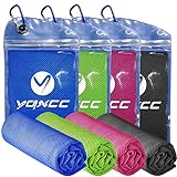 YQXCC 4 Pack Cooling Towel (47'x12') Ice Towel for Neck, Microfiber Cool Towel, Soft Breathable Chilly Towel for Yoga, Sports, Golf, Gym, Camping, Running, Fitness, Workout & More Activities.