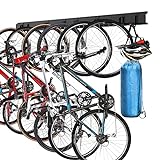 Sttoraboks Bike Storage Rack, Garage Bicycle Wall Mount Hanger with 8 hooks, Cycle Stand for 6 Bikes, Indoor Garage BikeOrganizer, Wall Bike Stand