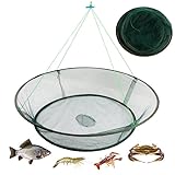 Crab Net,Crab Basket Crab Traps for Fishing,Portable Folded Fishing Net Fishing Basket Fishing Cage with Rope,Folded Fishing Mesh Trap for Minnows,Crab,Crawfish, Shrimp (1pcs)
