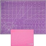Fulmoon 2 Pcs Self Healing Cutting Mat 18 x 24'' and 9 x 12'' Non Slip Rotary Cutting Mat or Sewing Hobby Mat Quilting Mat PVC Double Sided 5 Ply Craft for Fabric Scrapbooking Project