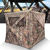 MOFEEZ Hunting Blind, 270°View 2-3 Pereson Ground Deer Stand Pop Up Tent with Portable Bag and Tent Stakes (Camo, 58 'Lx58 Wx66 H)