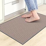 Kitchen Mats for Floor,Kitchen Rug, Nonskid, Washable,Absorbent Kitchen Runner Rug for in Front of Sink,Entryway,Rubber Backing Indoor Door Mat,Farmhouse Style Standing Mat,17.3'x28',Grey