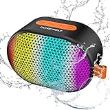 ROFALL Bluetooth Speakers with Lights, Portable Wireless Speaker, HD Sound, TWS Dual Pairing, Waterproof, Lightweight Compact Size, Night Light Party Speakers for Holiday, Travel