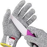NoCry Kids Cutting Gloves, XS (8-12 Years) - 100% Food Grade Kids Fishing Gloves with Level 5 Protection - Ideal as Wood Carving Gloves or Whittling Gloves for Kids - Free eBook Included