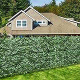 ECOOPTS Expandable Artificial Laurel Fence Wall Décor Faux Leaf Privacy Fence Screen Plant Leaves Covering Decoration for Home Backyard Garden, 58'x117', 1 Piece