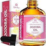 Jojoba Oil Organic by Leven Rose, Pure Cold Pressed Natural Unrefined Moisturizer for Hair, Skin and Nails, 4oz