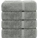 Chakir Turkish Linens | Hotel & Spa Quality 100% Cotton Premium Turkish Towels | Soft & Absorbent (4-Piece Bath Towels, Gray)