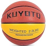 KUYOTQ 2.2lbs Size 6 (28.5') Weighted Basketball Composite Indoor Outdoor Heavy Trainer Basketball for Improving Ball Handling Dribbling Passing and Rebounding Skill | Without Pump