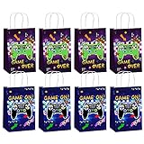 AOPA 16 Pcs Video Game Party Gift Bags,Gamer Party goodie bags with Handle for Kids Video Game Gaming Birthday Party Decorations