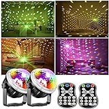 FINDISCO 2Pack Disco Ball Party Lights, Star Projector for Room Bedroom Decor, Christmas Halloween DJ Decor, Birthday Gift, Stage Lights, Night Lamp for Kids Adults, Xmas Kids Gift