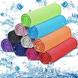 MENOLY 10 Pack Cooling Towels, Sweat Towels Cooling Towels for Neck and Face, Microfiber Towel Soft Breathable Towel for Gym, Yoga, Camping, Running, Fitness, Workout & More Activities(32'x12')