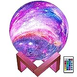 BRIGHTWORLD Moon Lamp Galaxy Lamp 5.9 inch 16 Colors LED 3D Moon Light Lava Lamp, Remote & Touch Control Star lamp Moon Night Light Gifts for Girls Boys Kids Women Birthday