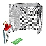 Tongmo Golf Cage Net - 10x10x10ft, Golf Hitting Net and Personal Driving Range for Indoor and Outdoor Practice, Hang for Ceiling, Garage, Basement, or The Frame You Made (10x10x10ft) …