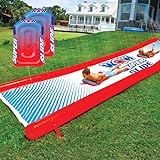 Wow Sports - Super Slide - Giant Inflatable Backyard Slide - Slip n Slide Fun for Adults & Children - Zigzag Sprinkler Design & 2 Mega Sleds - 25ft x 6 ft